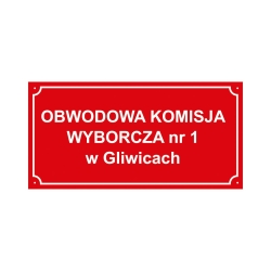 TABLICA WYBORCZA PCV 60X30 CM - OKW